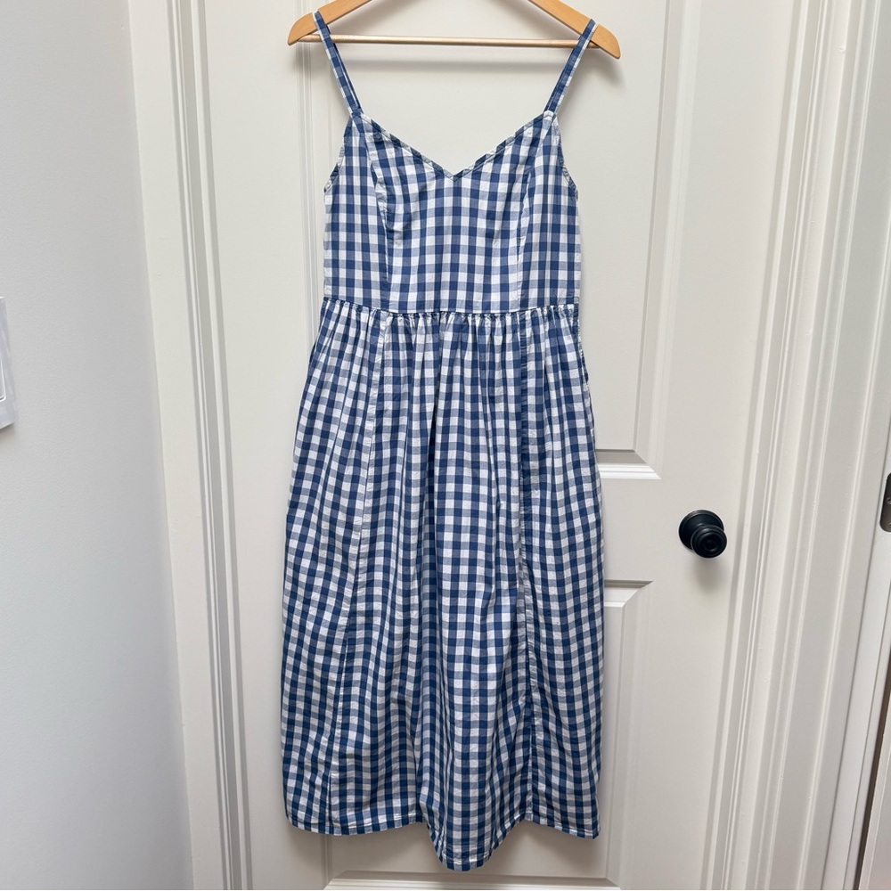 Old Navy Blue and White Gingham Spaghetti Strap Sundress